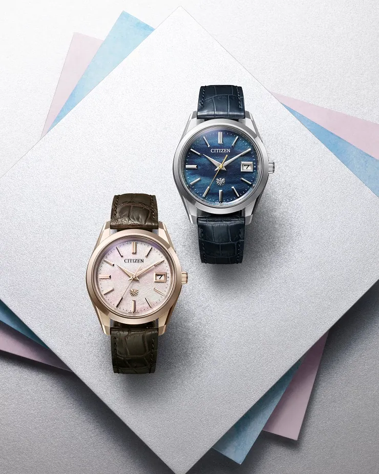 The CITIZEN Blue Dial Crocodile Strap AQ4100-22L | CITIZEN